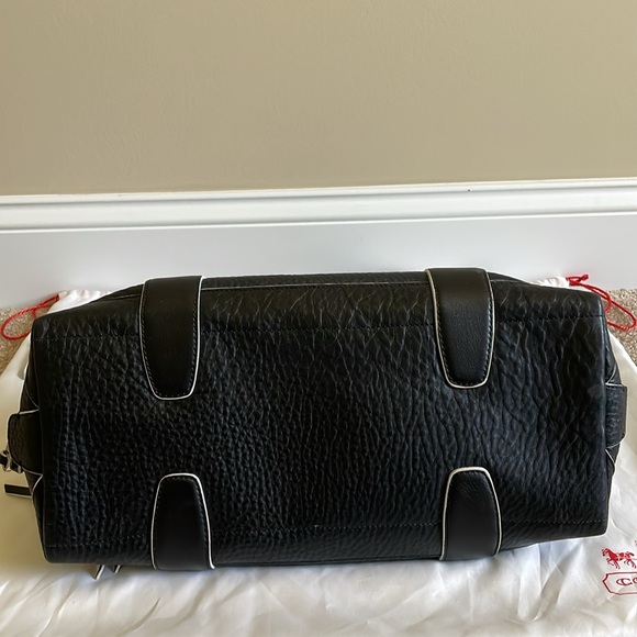 Coach Bleecker Edgepaint Leather Preston Satchel 30165 Silver/Black/White - Picture 8 of 14